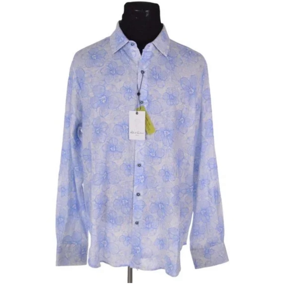New Robert Graham Classic Fit Mens Blakey Floral Print Botton down Shirt Top